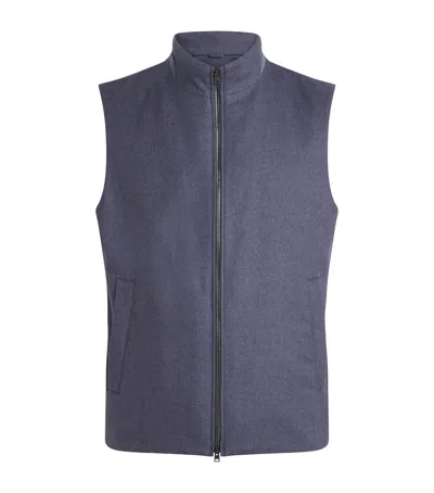 Herno Silk-cashmere Gilet In Blue