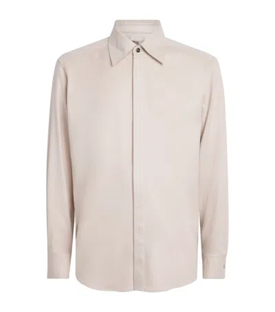 Herno Silk And Cashmere-blend Shirt In Neutral