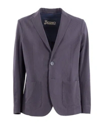 Herno Single-breasted Blazer In Black