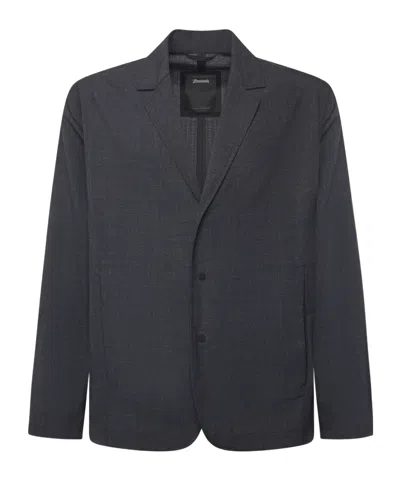 Herno Single-breasted Blazer In Black