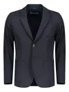 Herno Single-breasted Double-buttoned Suit Jacket In Blue