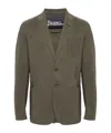 Herno Unlined Stretch Fabric Blazer With Patch Pockets In Green