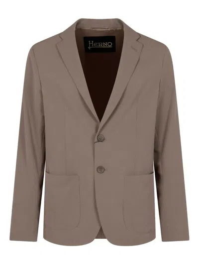 Herno Single-breasted Blazer In Green