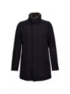 Herno Faux Fur Collar Wool-blend Car Coat In Black