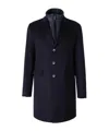 Herno Detachable-lining Buttoned Coat In Blue