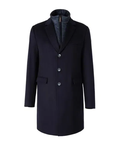 HERNO DETACHABLE-LINING BUTTONED COAT