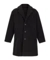 Herno Mohair Wool Singlebreast Coat Clothing In Black