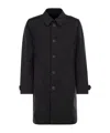 Herno Dark Blue Wool Blend Coat With Removable Lining And Classic Lapel In Black