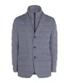 Herno Padded Chest Pocket Front Flap Notched Lapel In Blue