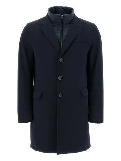 Herno Detachable-liner Coat In Blue