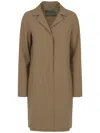 Herno Single-breasted Long-sleeved Coat In Brown