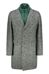 Herno Single Breasted Hooded Coat In Green