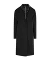 Herno Double-breasted Wool Coat Technical Bib In Black