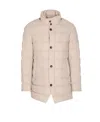 Herno Beige Single Breasted Down Jacket In Neutral