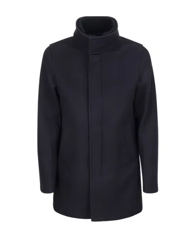 Herno Single-breasted Fitted Coat In Black