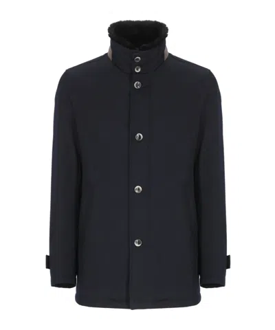 HERNO HERNO SINGLE-BREASTED HIGH NECK COAT