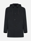 HERNO SINGLE-BREASTED HOODED TRENCH COAT