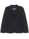 Herno Tailored Single-breasted Jacket With Notched Lapels In Blue