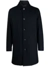 Herno Single-breasted Coat In Blue