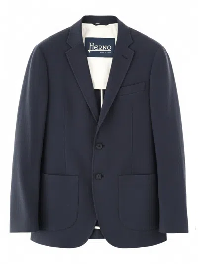 HERNO SINGLE-BREASTED LINEN JACKET