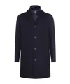 Herno Lapel Side Pockets Long Sleeves Coat In Blue