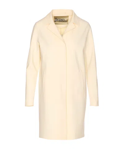 Herno Single-breasted Long-sleeved Coat In Neutral