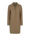 Herno Single-breasted Long-sleeved Coat In Brown