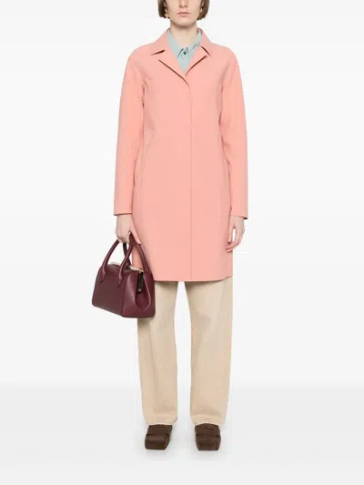 Herno Single-breasted Long-sleeved Coat In Rosa