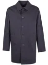 Herno Long Sleeve Midi Coat Front Pockets In Brown