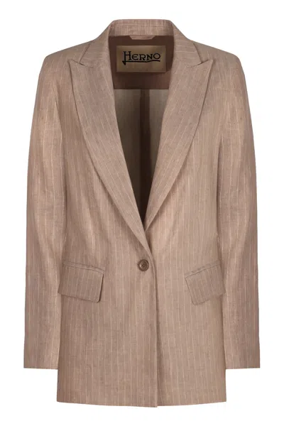 HERNO HERNO SINGLE-BREASTED ONE BUTTON JACKET