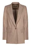 Herno Women's Single-breasted One Button Jacket In Beige