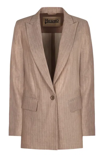 HERNO SINGLE-BREASTED ONE BUTTON JACKET