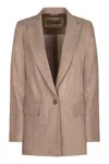 Herno Women's Single-breasted One Button Jacket In Beige