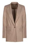 Herno Single-breasted One Button Jacket In Brown