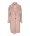 Herno Long Sleeve Padded Coat With Back Vent In Pink