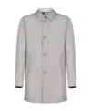 Herno Natural-colored Technical Fabric Raincoat In Gray
