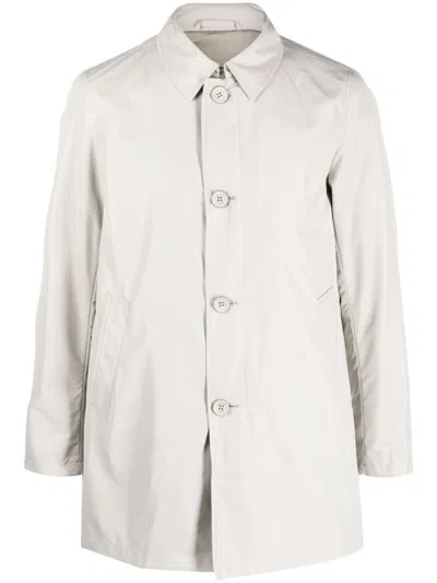 Herno Single-breasted Shirt Coat In Nude