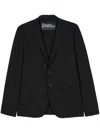 Herno Single-breasted Stretch Blazer In Black