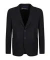 Herno Single-breasted Stretch Blazer In Blue
