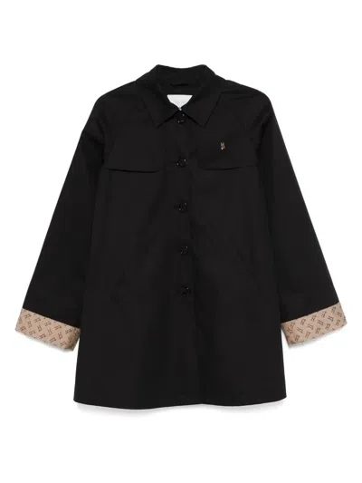 Herno Kids' Single-breasted Trench Coat In Black