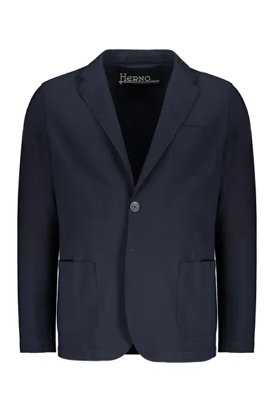 Herno Single-breasted Two-button Blazer In Blue