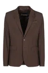 Herno Single-breasted Two-button Jacket In Brown