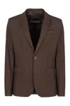 Herno Single-breasted Two-button Jacket In Brown