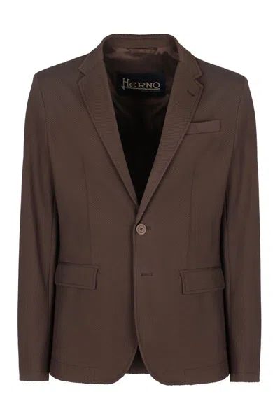 HERNO HERNO SINGLE-BREASTED TWO-BUTTON JACKET