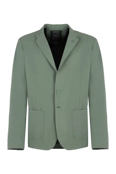 Herno Single-breasted Two-button Jacket In Green