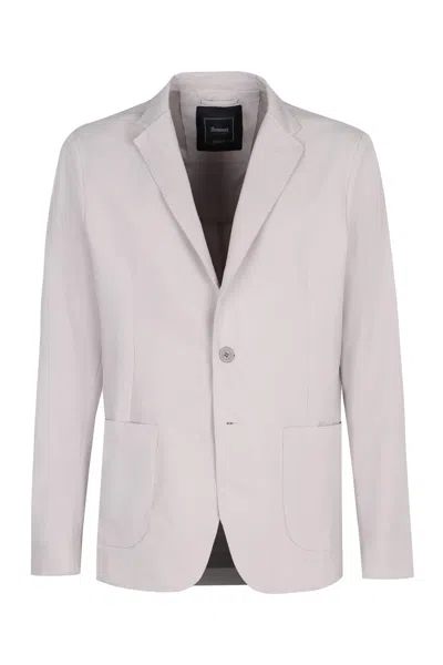 Herno Single-breasted Two-button Jacket In Ivory