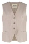 Herno Single-breasted Vest In Pink