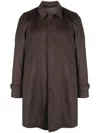 Herno Single-breasted Virgin Wool-cashmere Coat In Brown