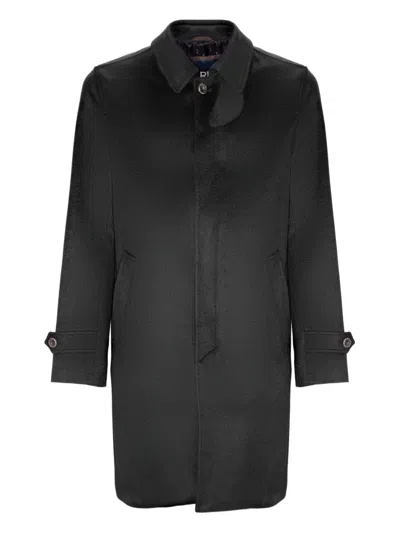 Herno Single-breasted Wool Coat In Black