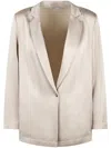 Herno Satin Shirt Jacket In Neutrals